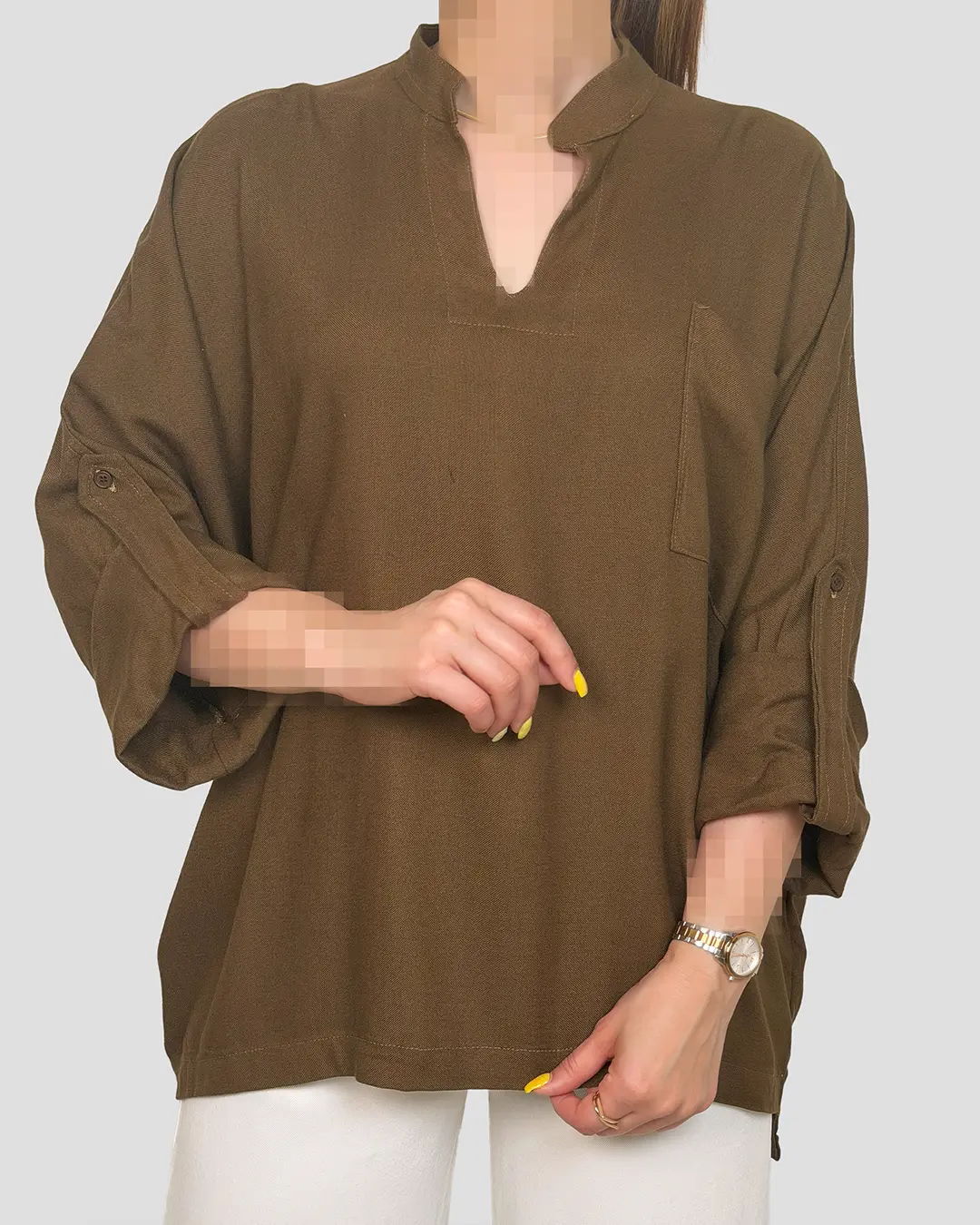 شومیز لینن تک جیب
