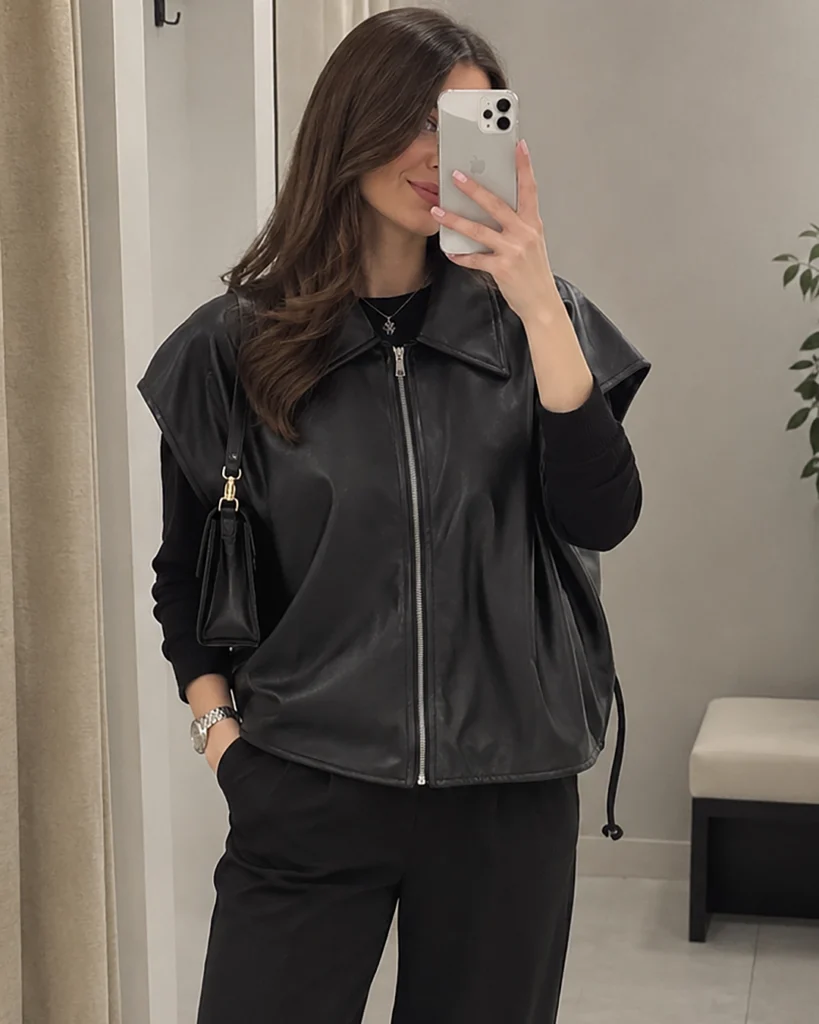 وست چرم کمربند دار