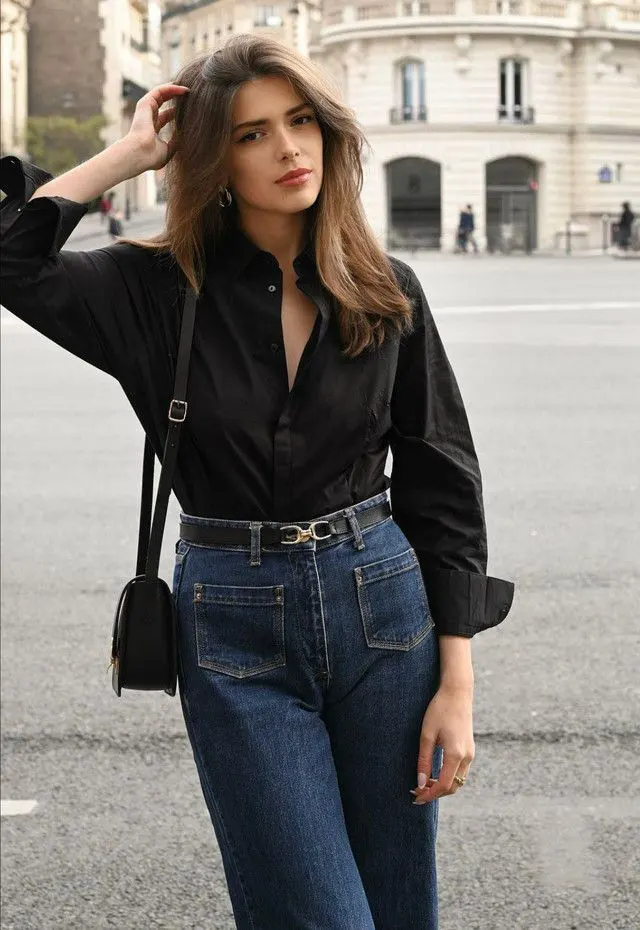 استایل شومیز مشکی